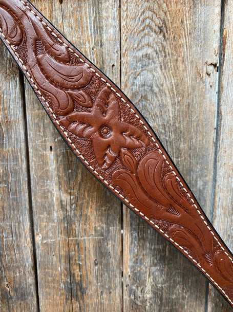 Floral Tooled Medium Oil Breastcollar