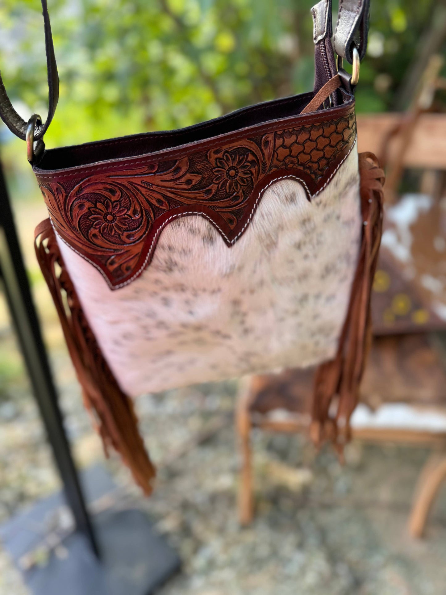 Cowhide Fringe Crossbody
