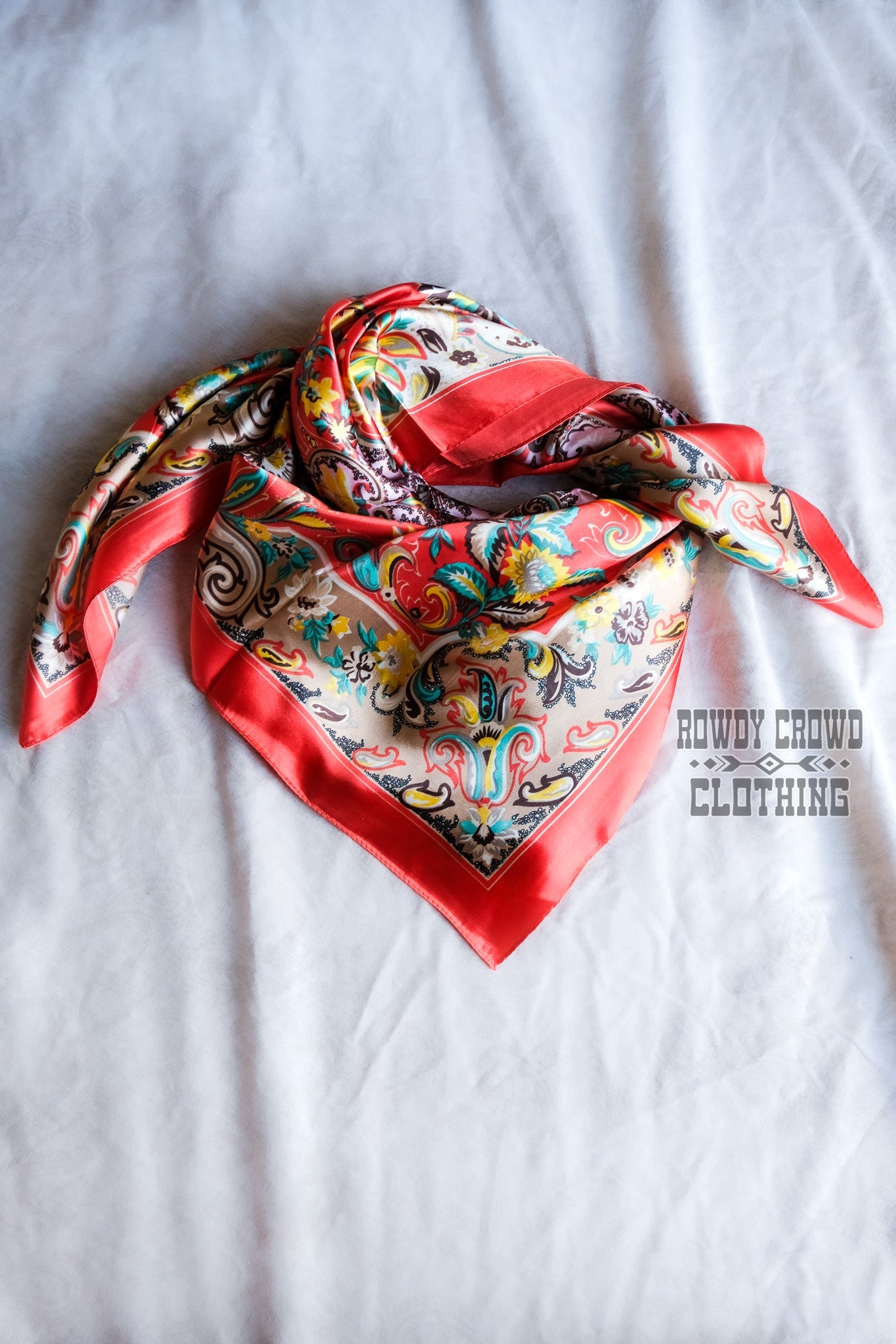 Women's scarf, Western Accessories, Western Apparel, Western Wholesale, western wild rags, cowboy rags, cowboy scarf, Wholesale Accessories, Wholesale Apparel, orange, paisley wild rag, orange wild rag