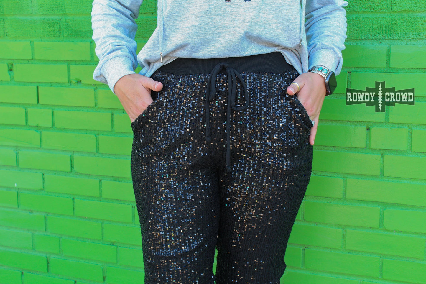 Western Apparel, Western pants, Western Fashion, Western Boutique, Western Wholesale, cowgirl pants, western outfits, western attire, western style pants, western sequin pants, sequin pants, western sequin joggers, sequin joggers, black western pants, black pants, black western joggers, black joggers, wholesale clothing, western jogger style pants, western joggers, western lounge pants, western bottoms