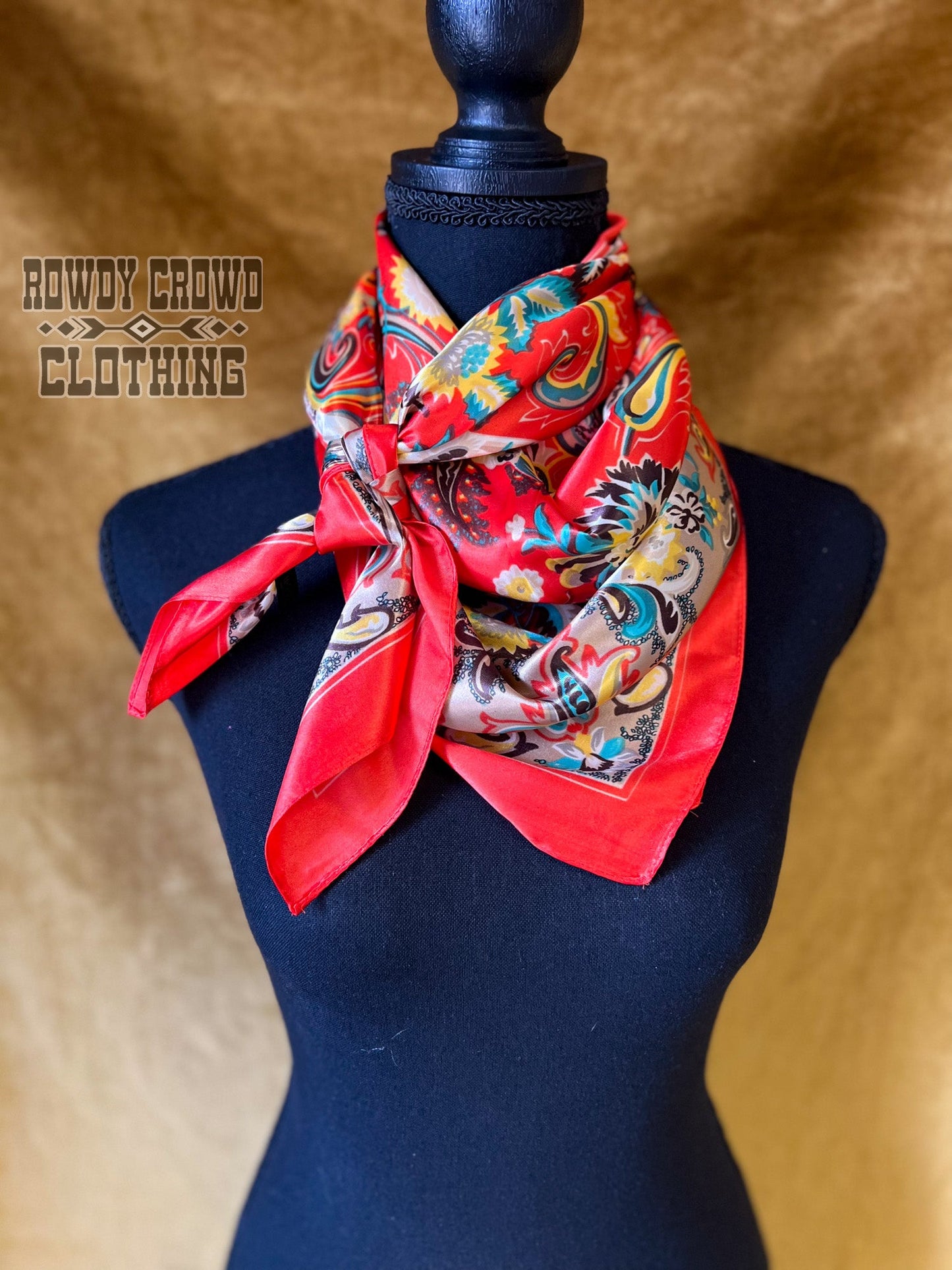 Women's scarf, Western Accessories, Western Apparel, Western Wholesale, western wild rags, cowboy rags, cowboy scarf, Wholesale Accessories, Wholesale Apparel, orange, paisley wild rag, orange wild rag