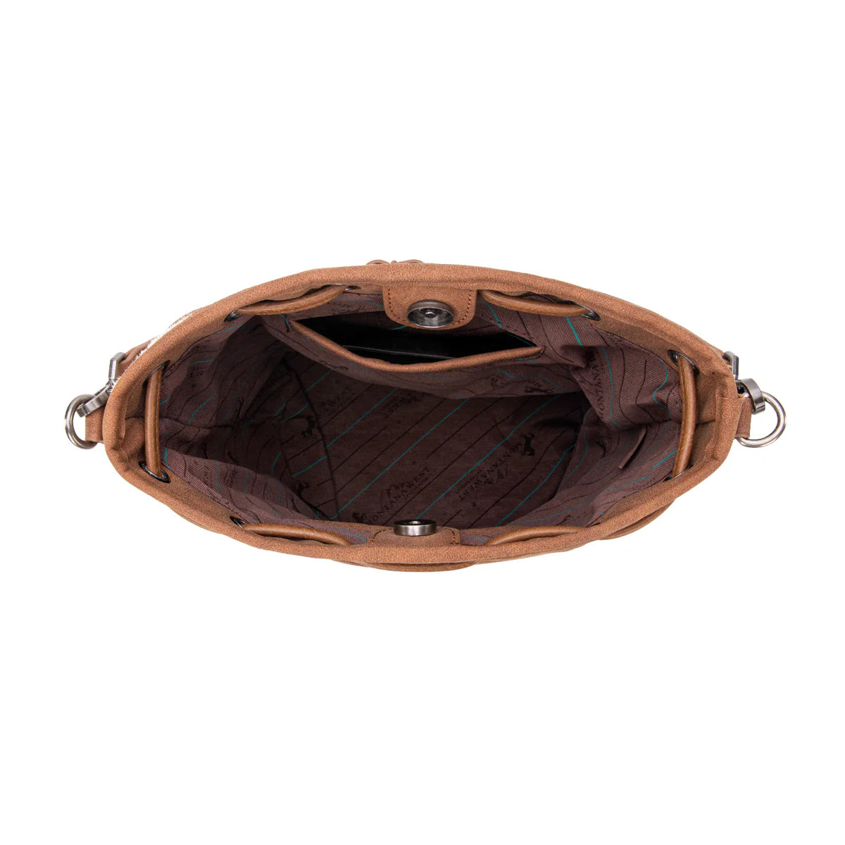 Cowhide Tooled Bucket Crossbody