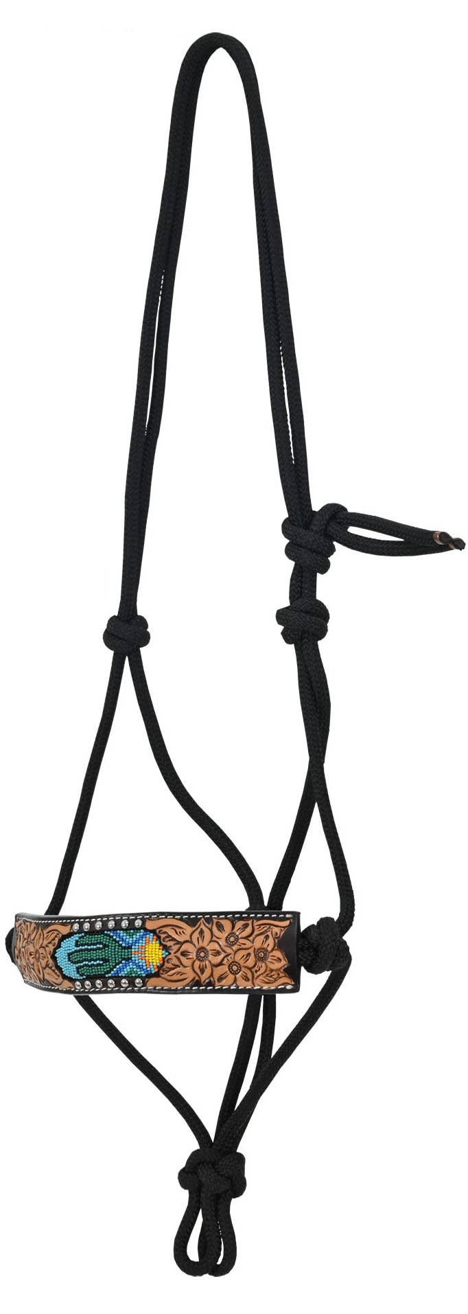 Rope Halter with Beaded Cactus and TT Finish