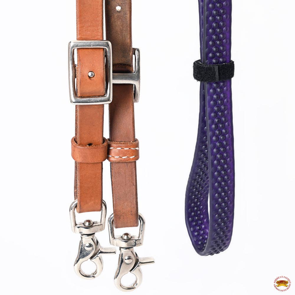 Leather Rubber Grip Contest Reins
