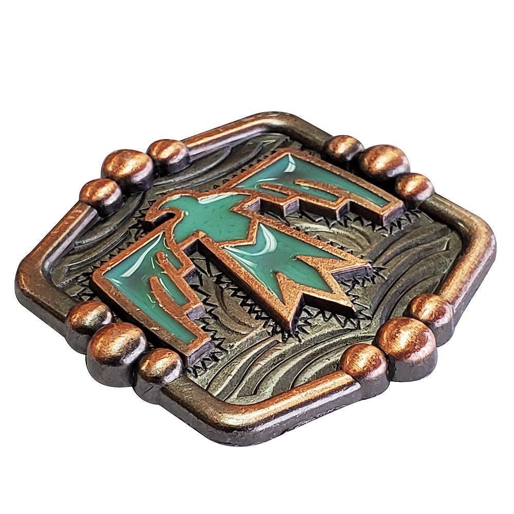 1 1/2" Hilason Western Horse Concho Antique Copper Turquoise Enamel Concho Brown