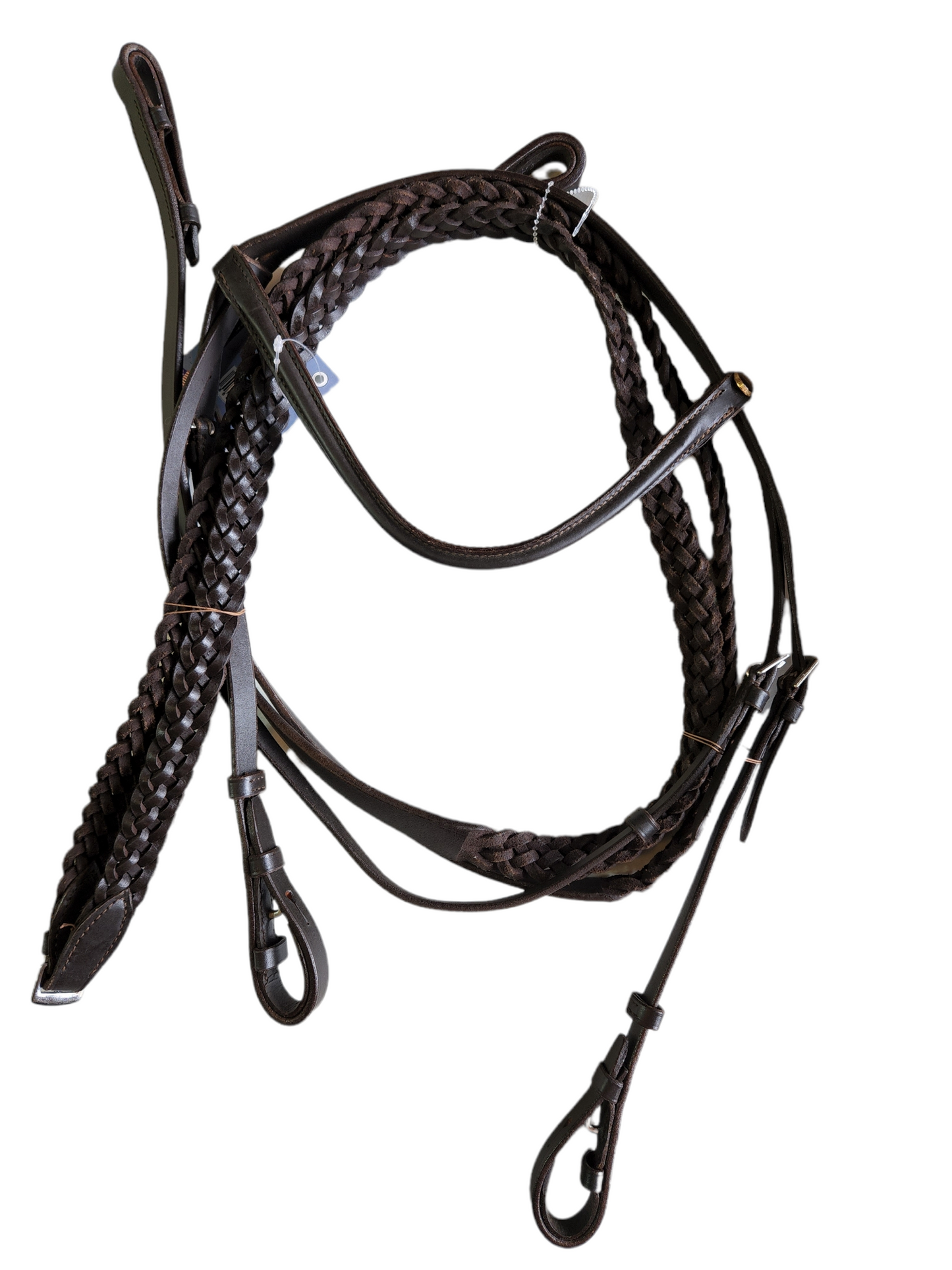 Silver Fox Leather Bridle with Braided Reins
