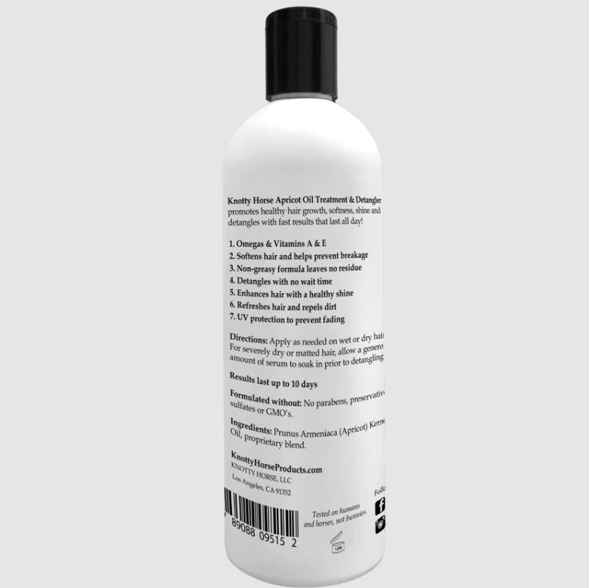 knotty horse apricot oil detangling treatment