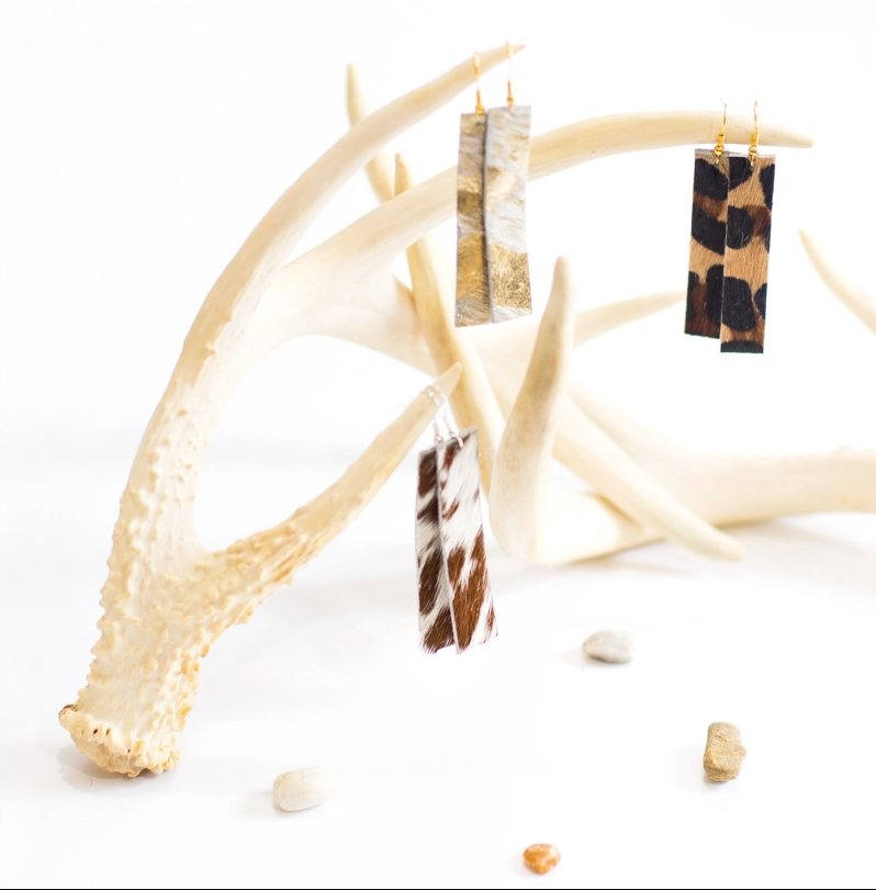 Kit-Kat Earrings | Cowhide Bar