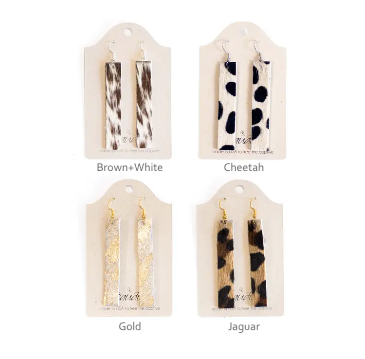 Kit-Kat Earrings | Cowhide Bar