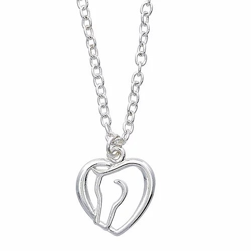 Necklace, Horse Head Heart W/horse Head Gift Box