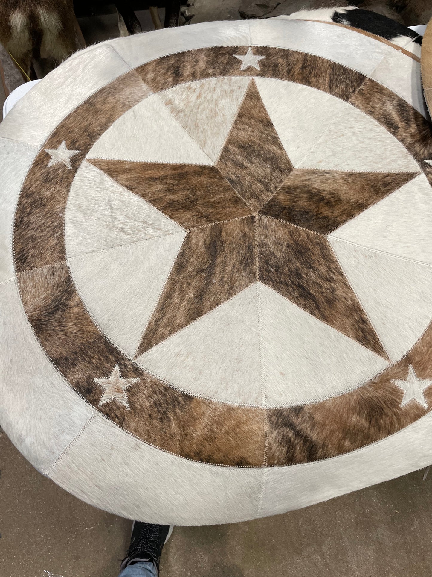 Patchwork Cowhide Rug 3x3