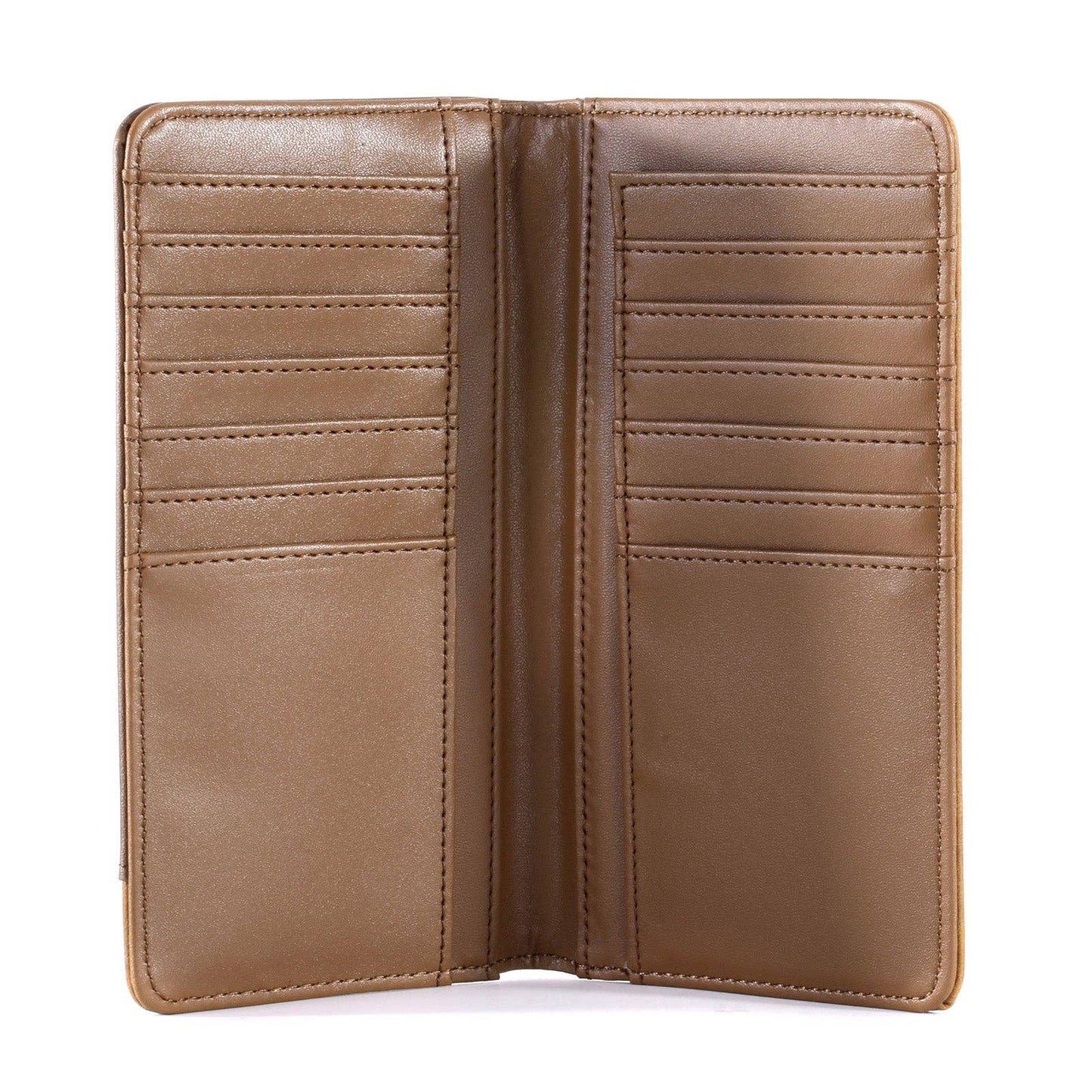 Embossed Floral Men's Bifold Long Leather Wallet