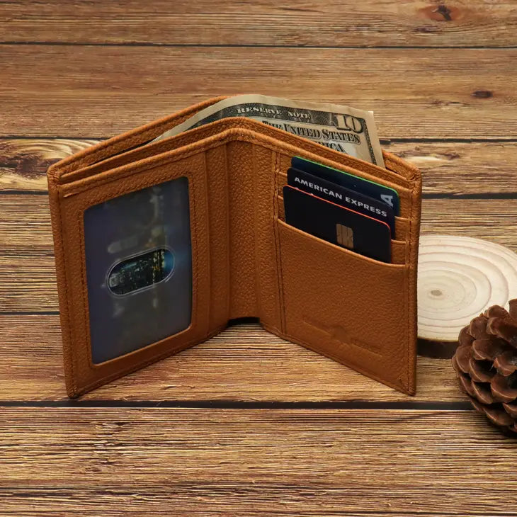 Genuine Leather Men's Bi-Fold Wallet