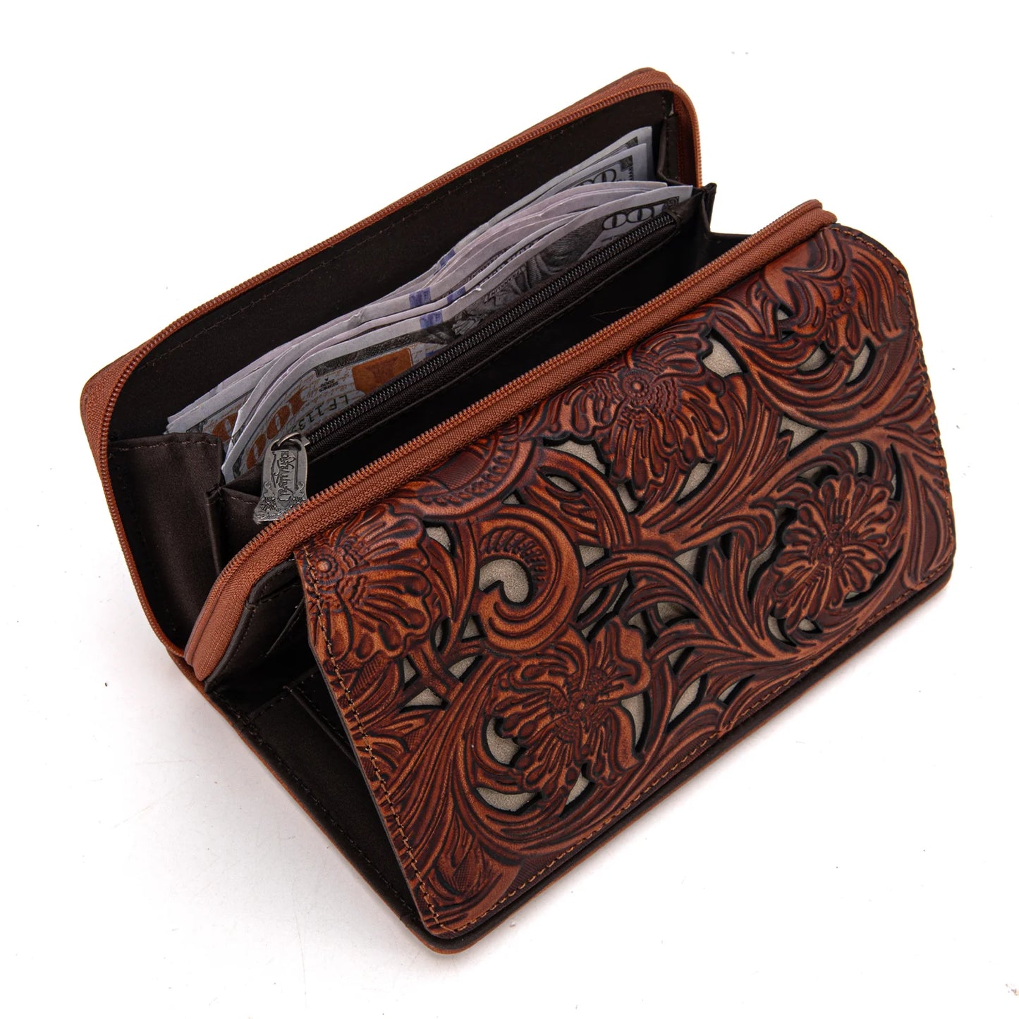 Trinity Ranch Floral Tooled Collection Wallet