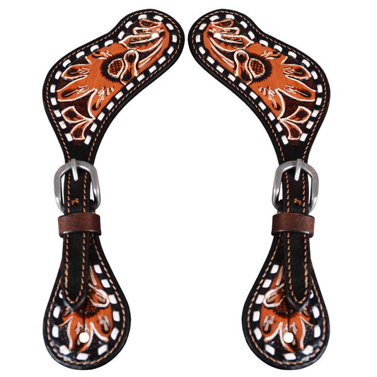 Tooled  Leather Spurs Strap
