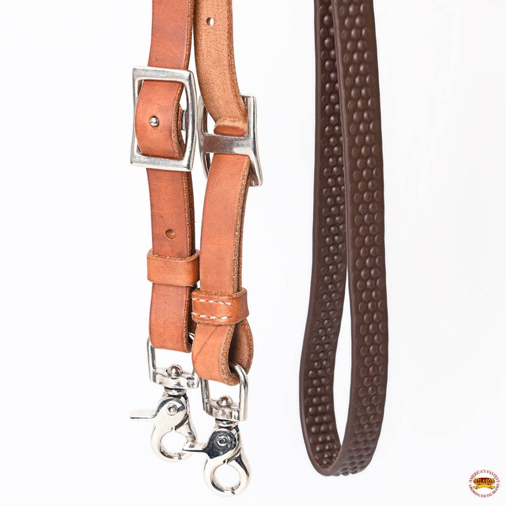 Leather Rubber Grip Contest Reins