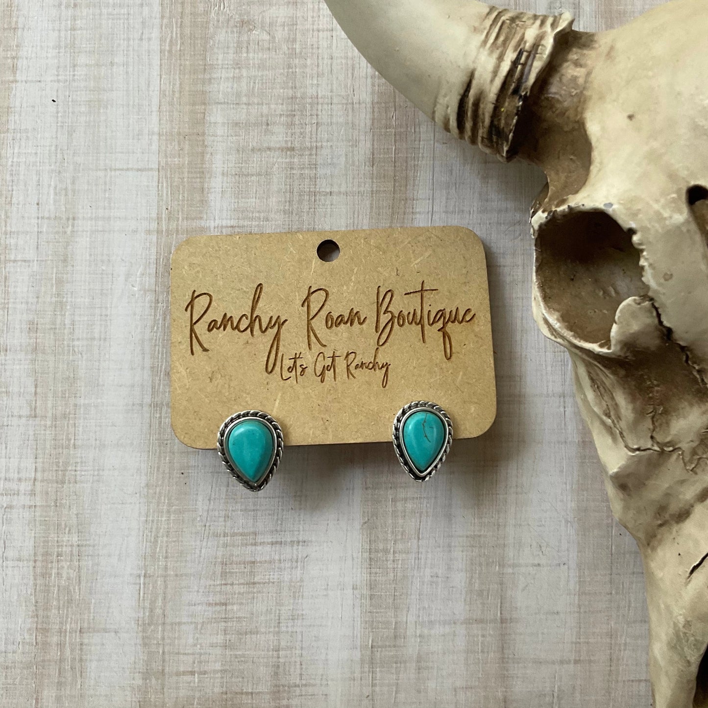Turquoise Pear Stud earrings