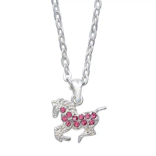 AWST Int'l Pink Precious Pony Necklace w/Pink Horse Head Gift Box