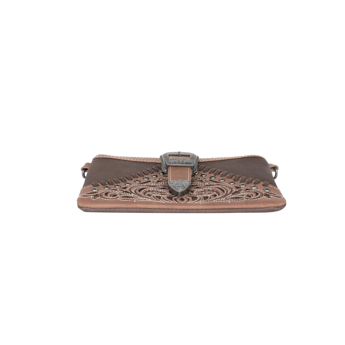 Montana West Floral Embroidered Buckle Collection Clutch/Crossbody