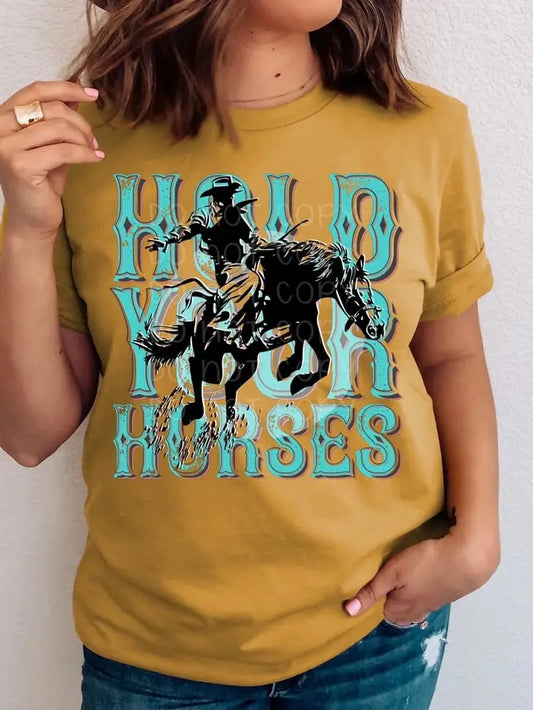 Hold Your Horses Western Bronc Tee